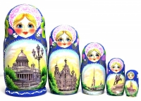 Матрешка Санкт-Петербург, 5 мест  17 см